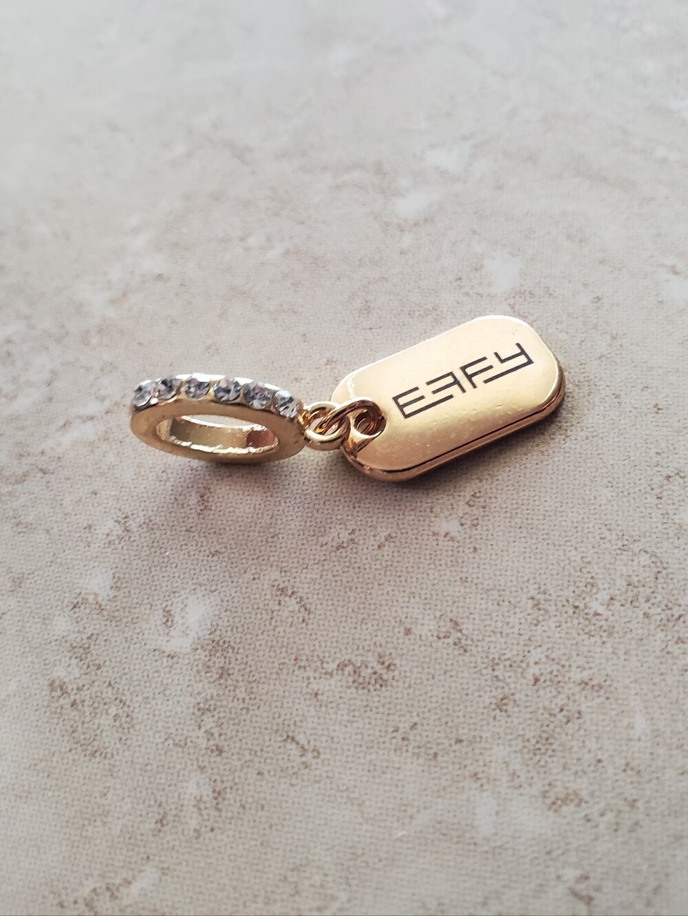 EFFY Gold-tone Charm Pendant with Crystal Hoop